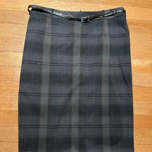 Black and grey plaid pencil skirt